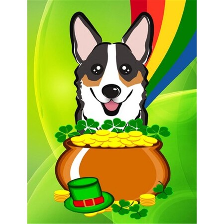 Carolines Treasures Tricolor Corgi St. Patricks Day Canvas House Flag BB1999CHF